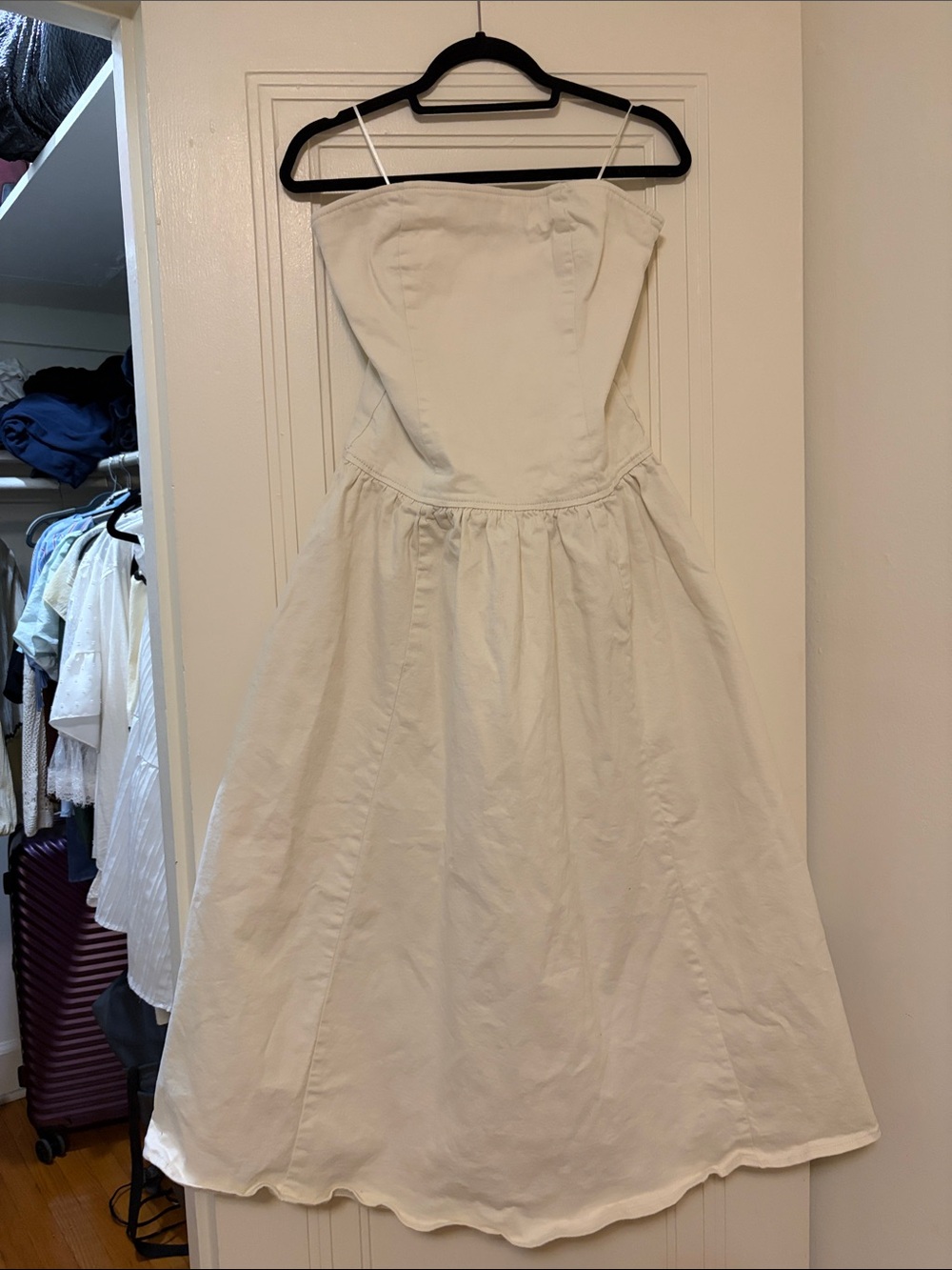Classic White Strapless Jean Sundress